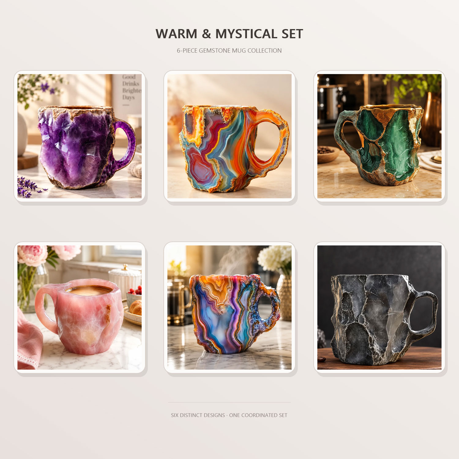 💎Gemstone-Inspired Sculptural Mug – Artistic Geode-Style Coffee Cup ☕✨