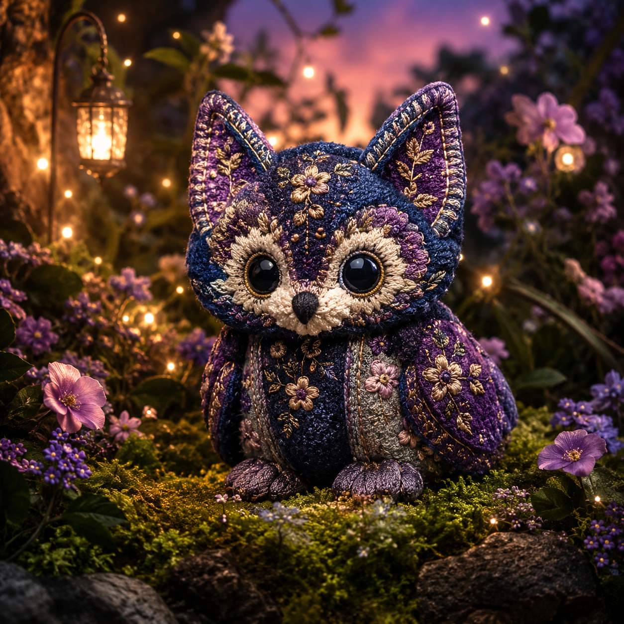 # Whimsical Woodland Animal Figurines – Embroidered Floral Decor & Gift Collection 🌿🦉✨
