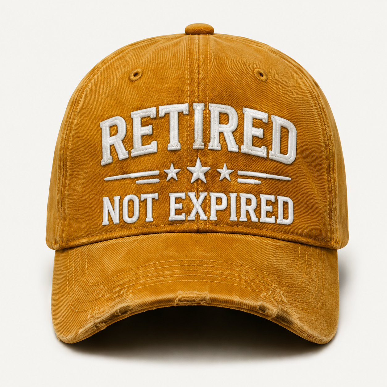 🧢 RETIRED — NOT EXPIRED Vintage Washed Embroidered Baseball Cap, Adjustable Casual Dad Hat