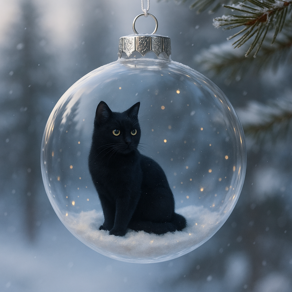 🎇🔥Cute Cat Christmas Glass Ornaments Collection