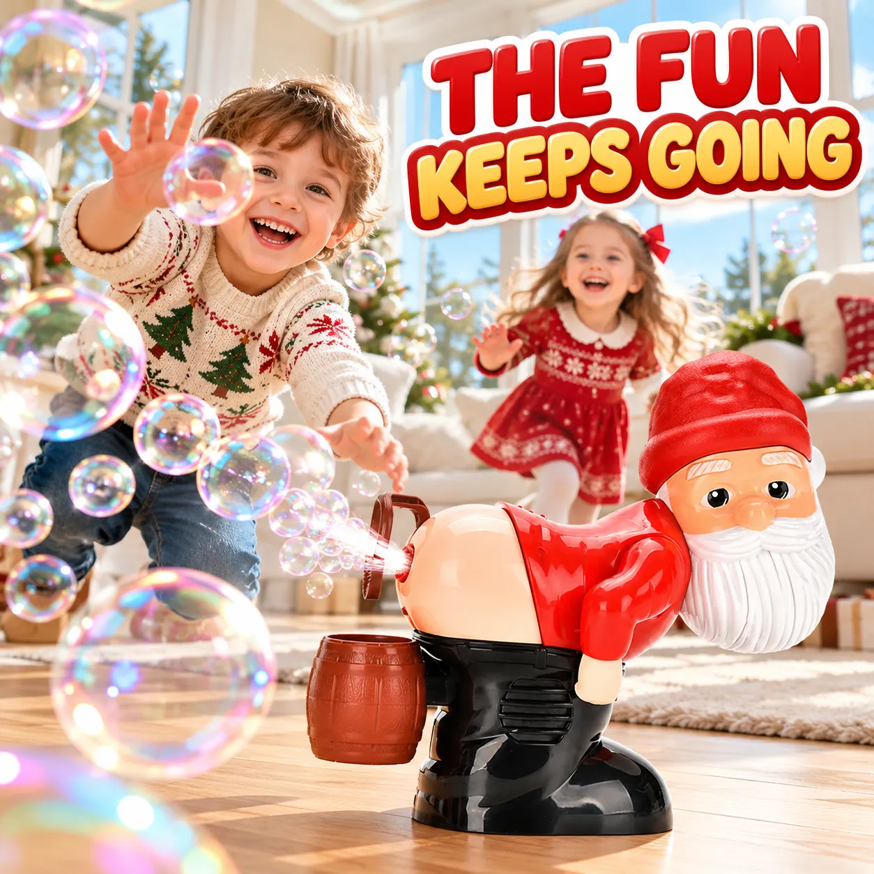 🔥Christmas Sale 50% OFF🎅 Farting Santa Bubble Machine💨 Funny Holiday Party Toy & Gift🎁（Includes complimentary bubble solution）