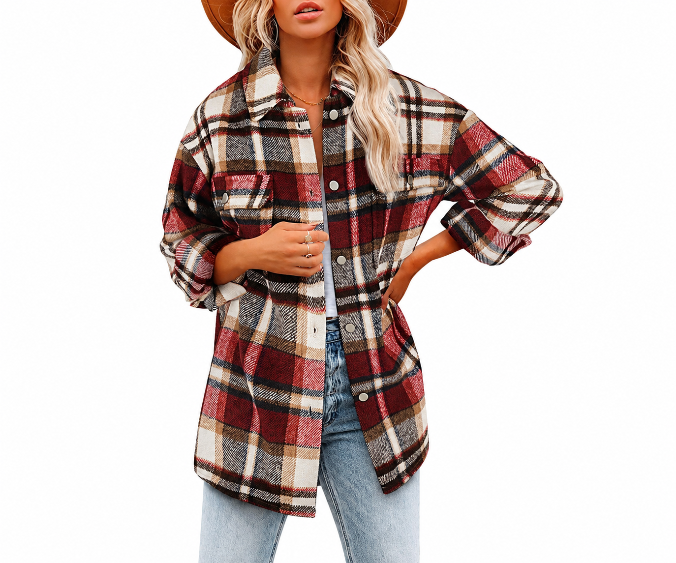 Beaully Women's Flannel Plaid Shacket 2026 Fall Button Down Shirt Jacket | Women's shacket with pockets, Warm feel, Brushed, Casual Jacket shirt for daily wear,Fall winter clothes, Fashion coats
