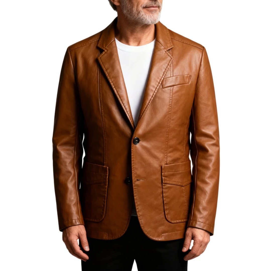 📢📢 70% OFF!!  Men’s Classic Leather-Look Blazer