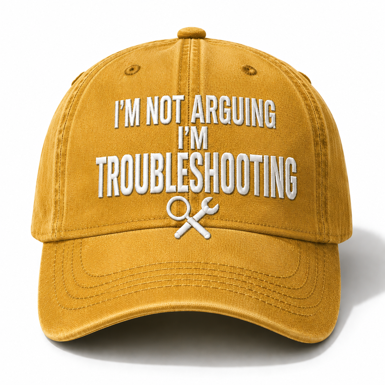 Men’s “I’m Not Arguing, I’m Troubleshooting” Vintage Washed Baseball Cap – Adjustable Casual Hat