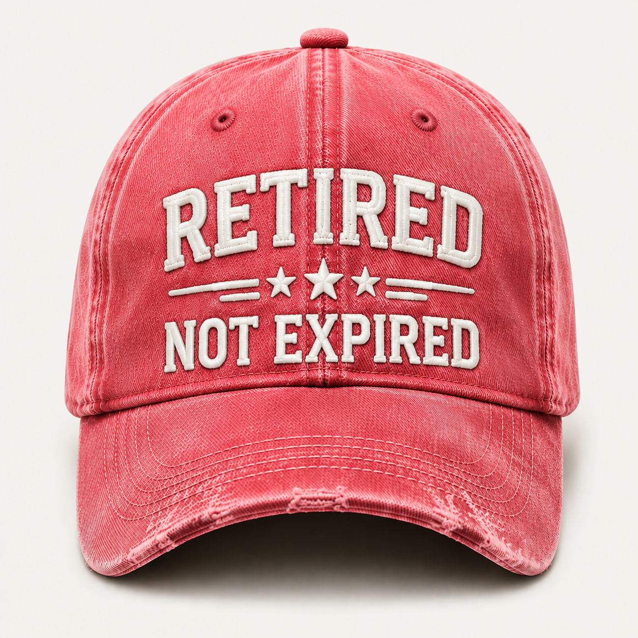 🧢 RETIRED — NOT EXPIRED Vintage Washed Embroidered Baseball Cap, Adjustable Casual Dad Hat