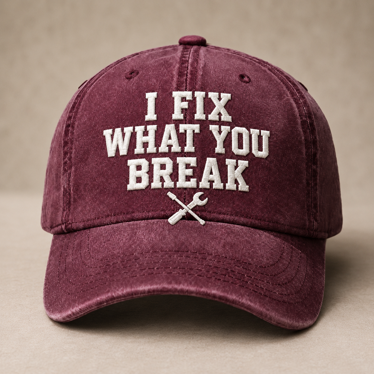 🧢I Fix What You Break Vintage Embroidered Cap – Classic Washed Dad Hat