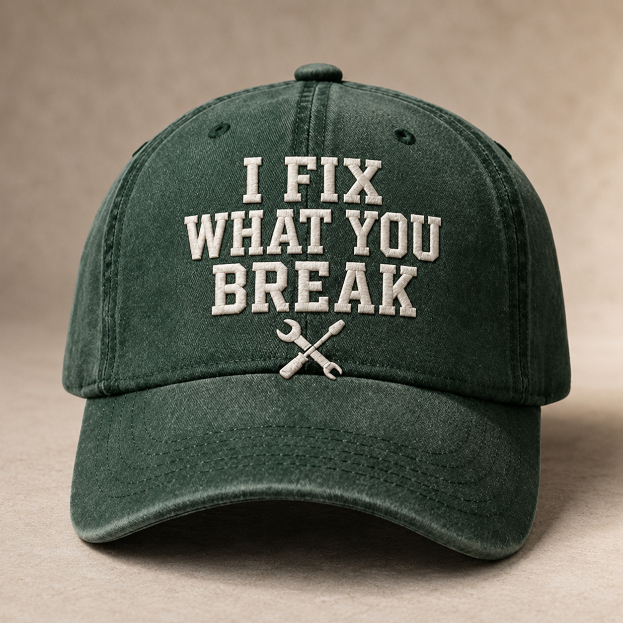 🧢I Fix What You Break Vintage Embroidered Cap – Classic Washed Dad Hat