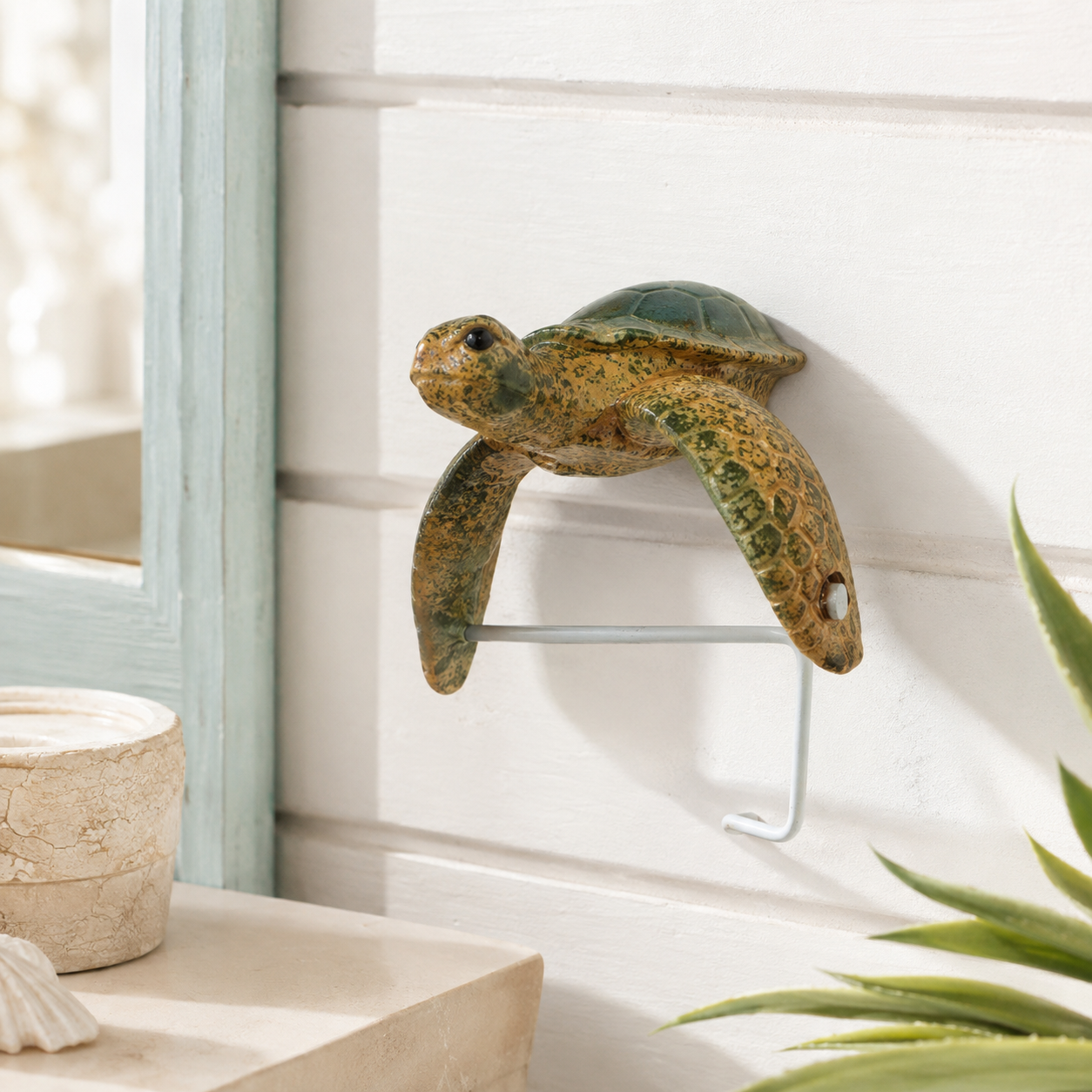 Coastal Creatures Wall Holder 🌊 Shark, Sea Turtle & Octopus Bathroom Décor