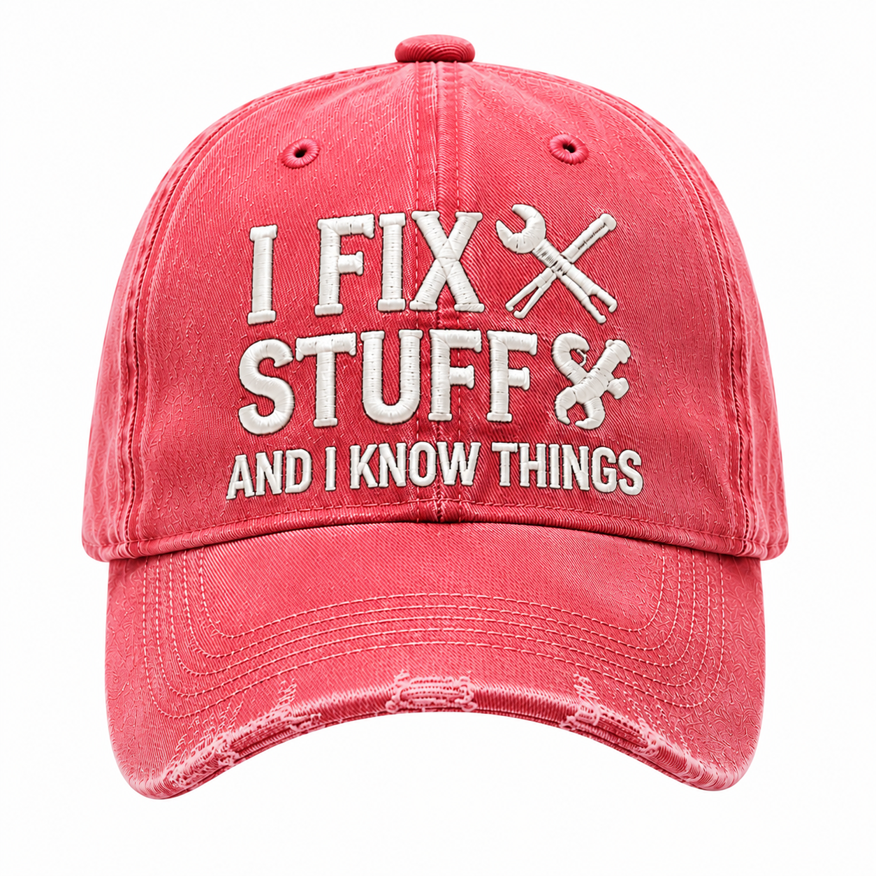 I Fix Stuff and I Know Things – Vintage Embroidered Baseball Cap, Funny Dad Hat for DIY Lovers, Mechanics & Handymen