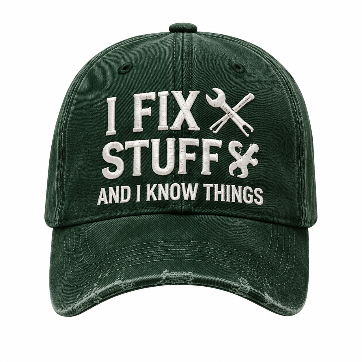 I Fix Stuff and I Know Things – Vintage Embroidered Baseball Cap, Funny Dad Hat for DIY Lovers, Mechanics & Handymen