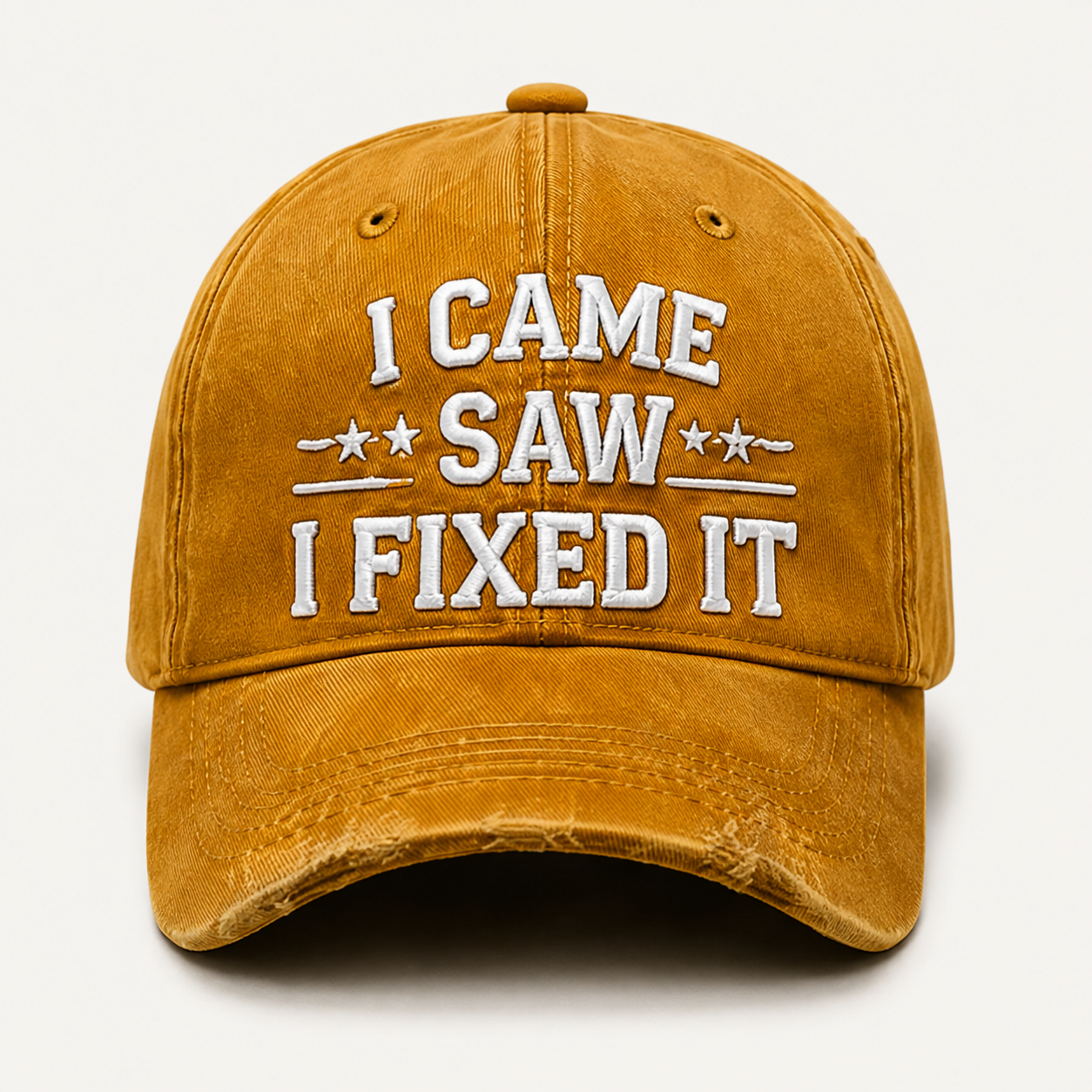 🧢 Vintage “I Came, I Saw, I Fixed It” Baseball Cap – Adjustable Washed Dad Hat