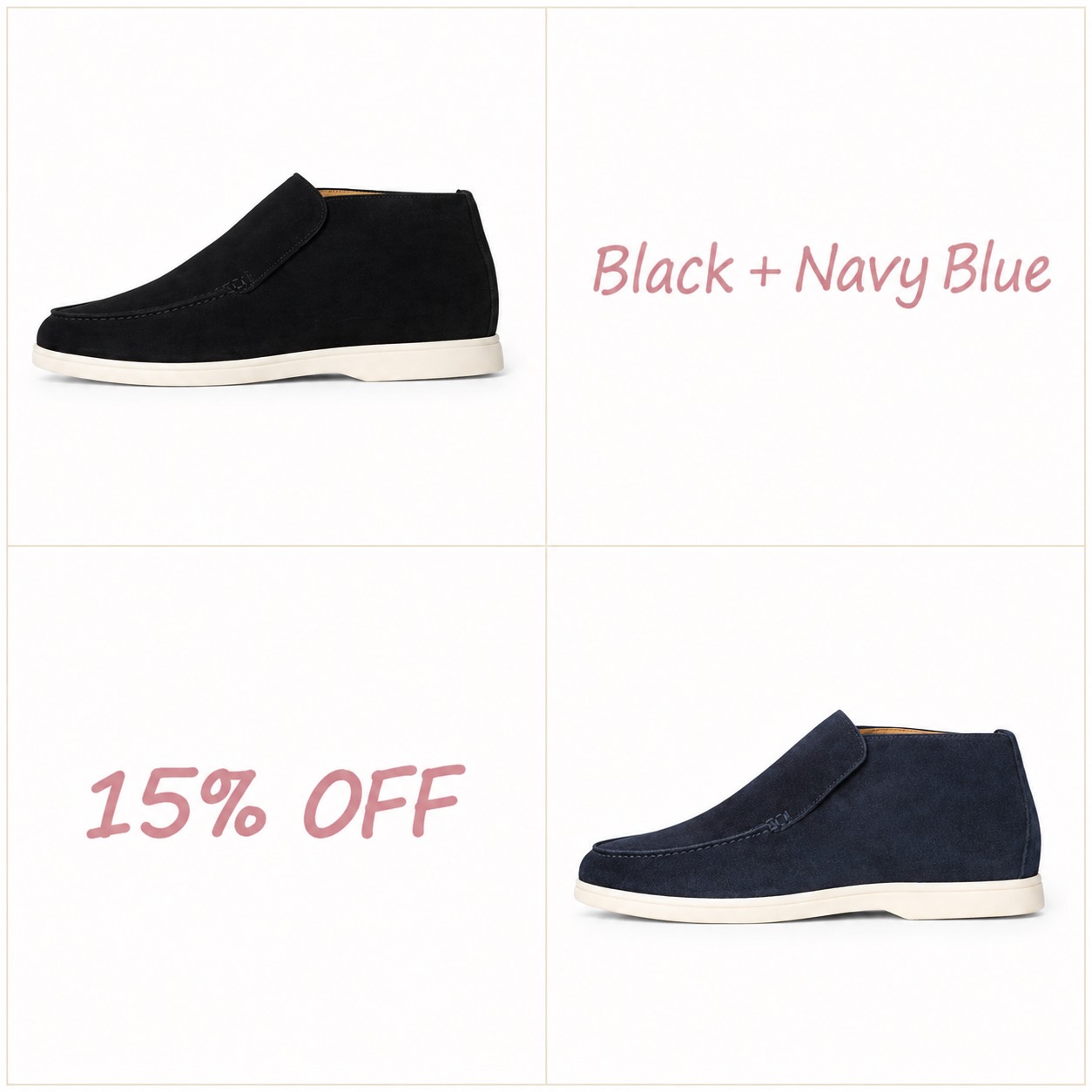 🔥Men’s Suede-Style Slip-On Loafers – 🎉Smart-Casual Moc-Toe Shoes