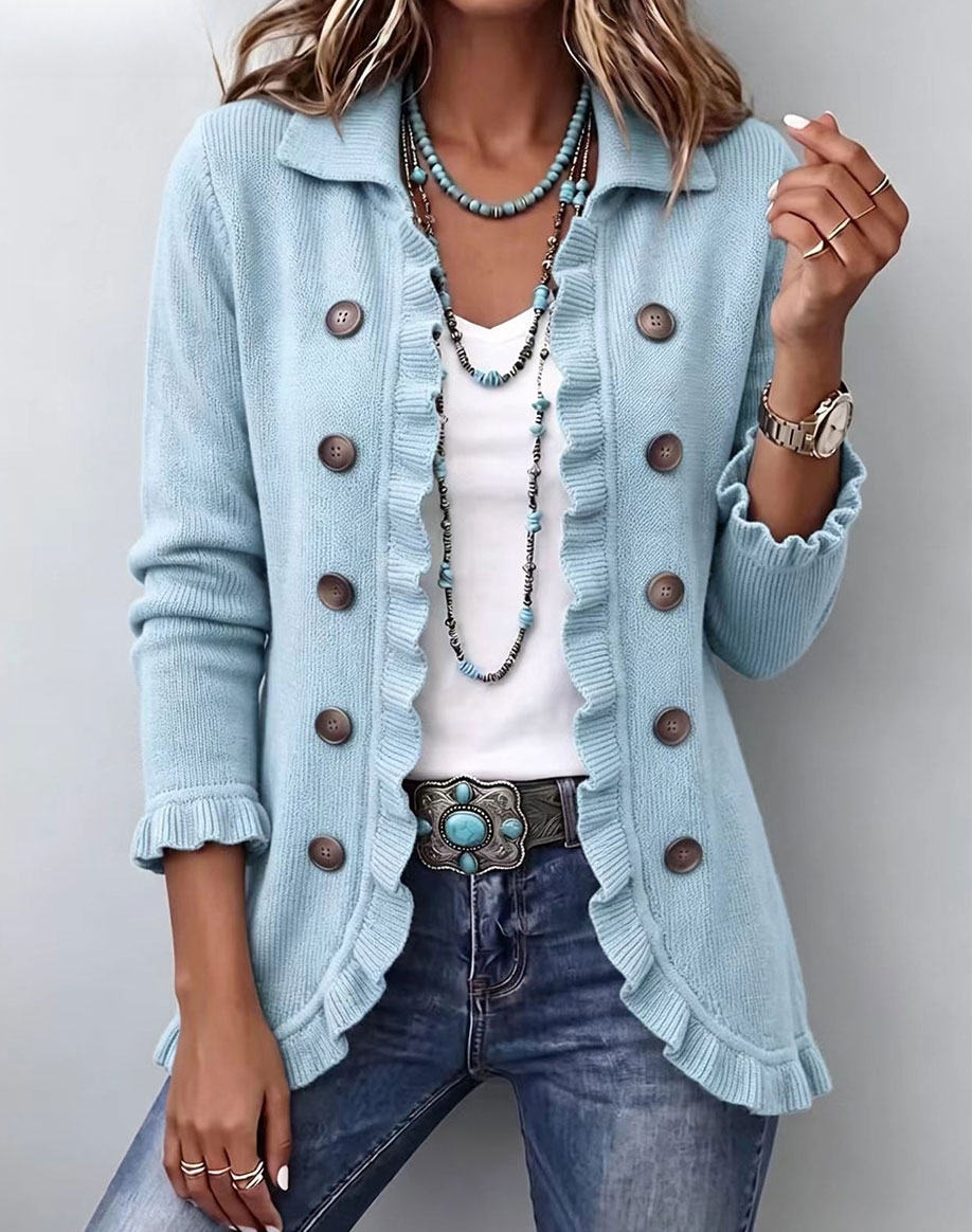 ⌛⌛⌛LAST DAY SAVE 49%🌸Boho-chic Floral Embroidered Utility Ruffled Trim Jacket