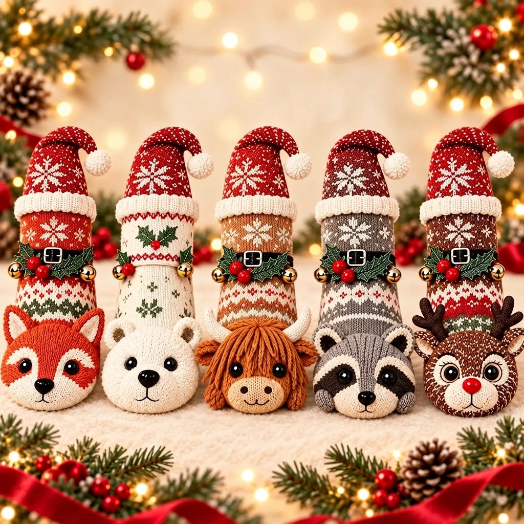 🧦3D Knit Christmas Animal Slipper Socks | Cute Festive Soft Warm Indoor Socks