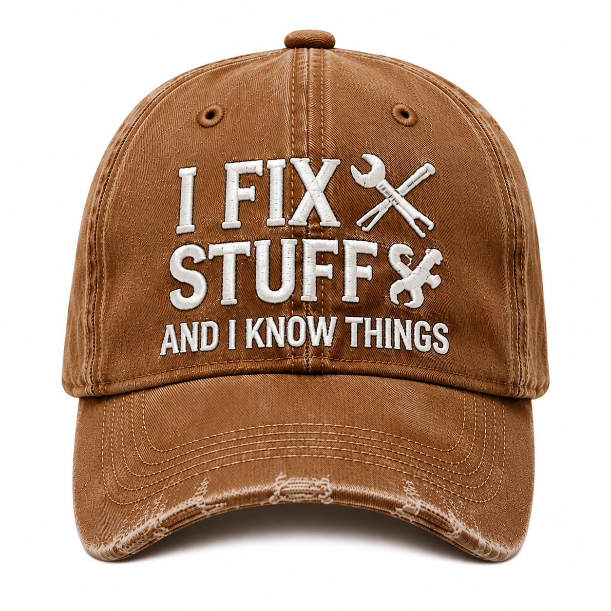 I Fix Stuff and I Know Things – Vintage Embroidered Baseball Cap, Funny Dad Hat for DIY Lovers, Mechanics & Handymen