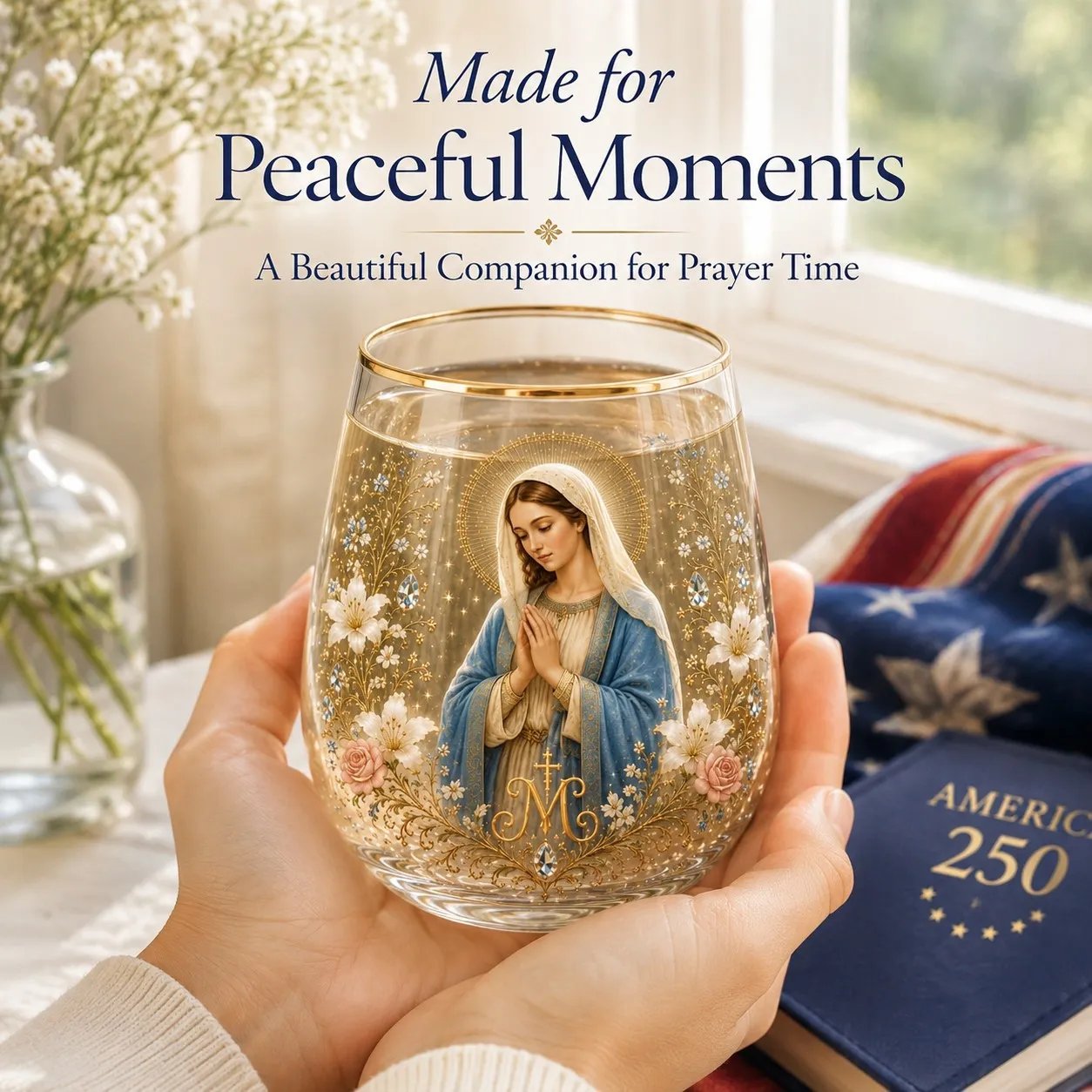 🌹🌹🌹2026 Limited Edition "Morning Prayer" Glass Tea Cup – Faith & Serenity Collection