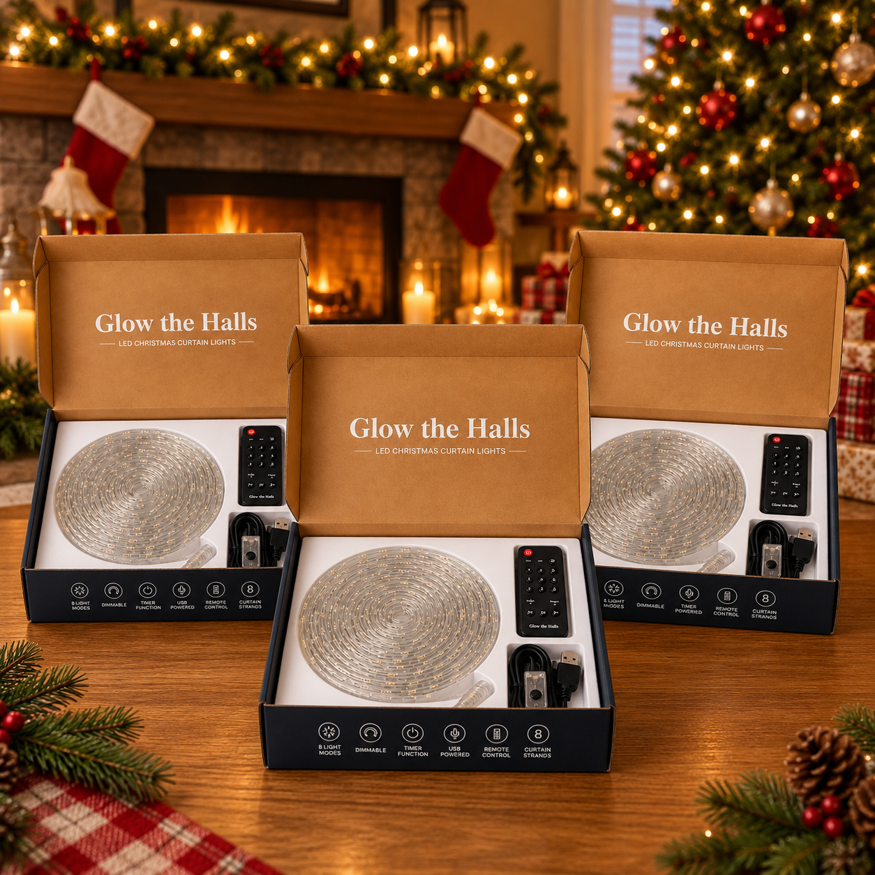 🎄✨Christmas Outdoor LED Curtain Lights – Create a Magical Holiday Glow
