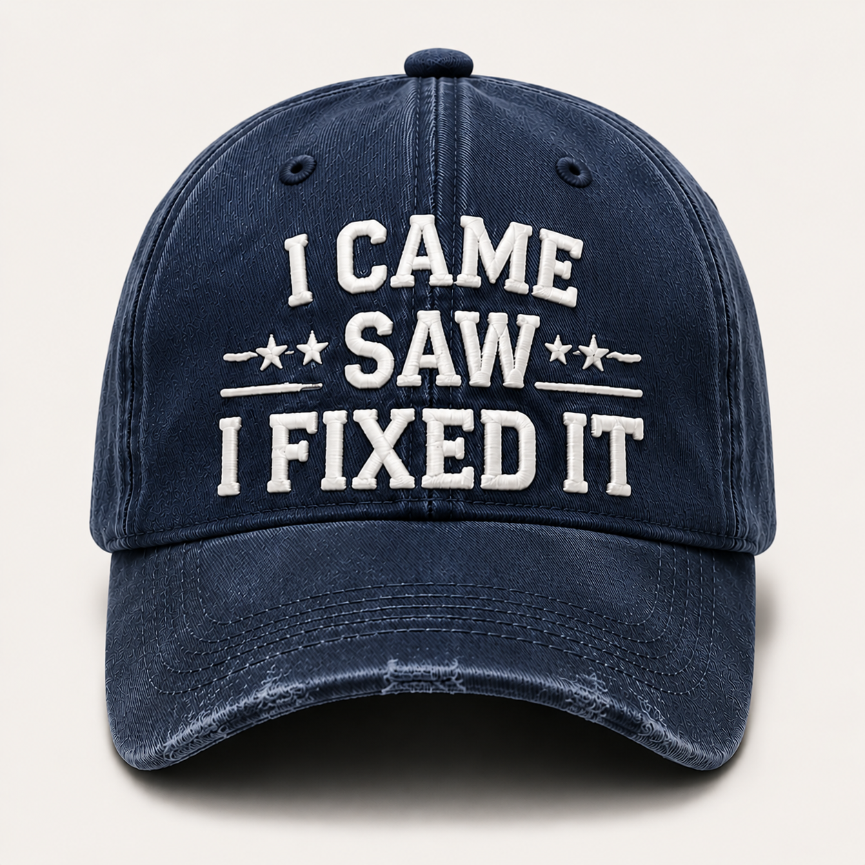 🧢 Vintage “I Came, I Saw, I Fixed It” Baseball Cap – Adjustable Washed Dad Hat