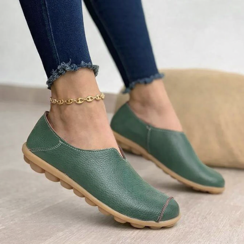 Lässige, strukturierte Slip-On-Flats für Damen