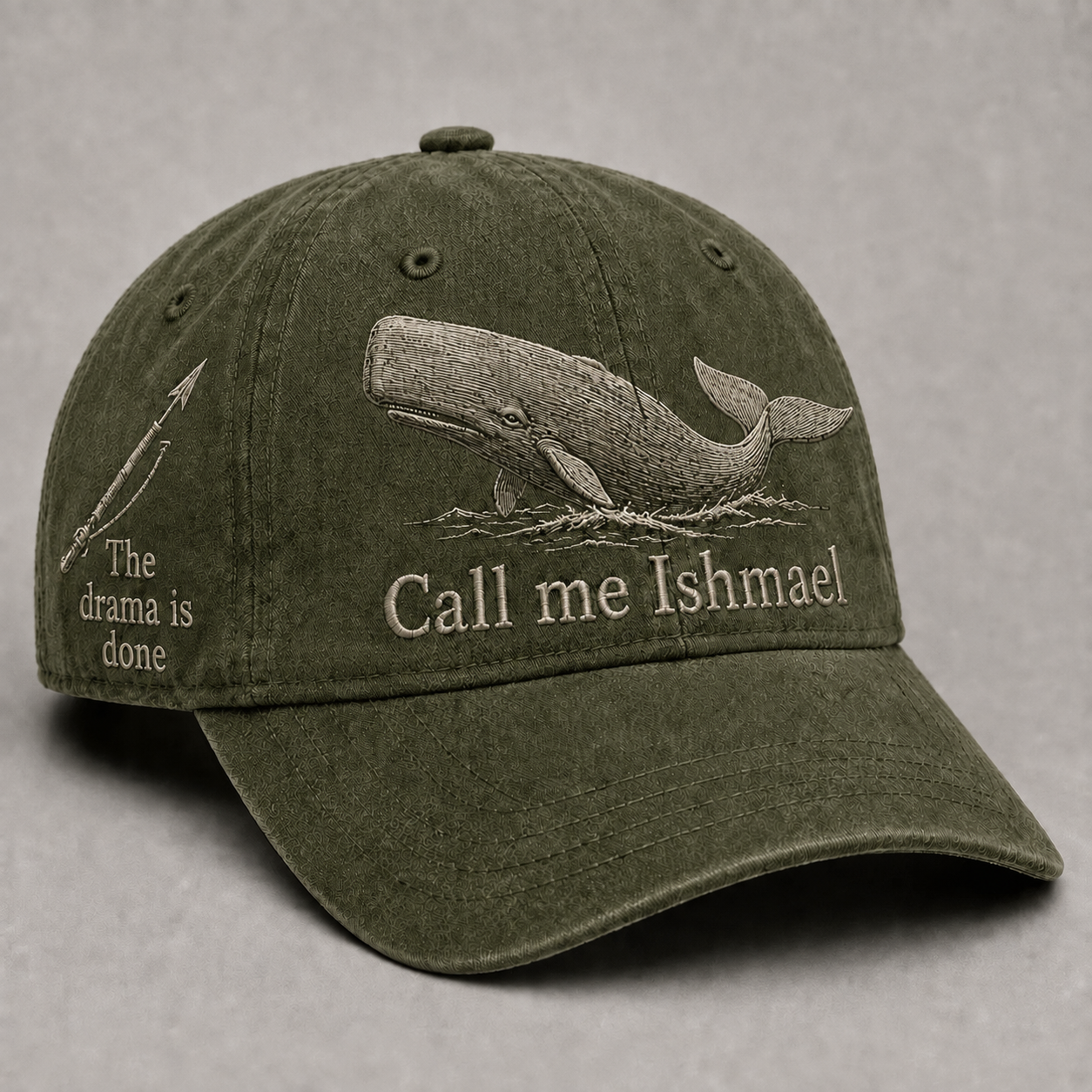 ⚓🐋 Call Me Ishmael MOBY-DICK Embroidered Vintage Cap