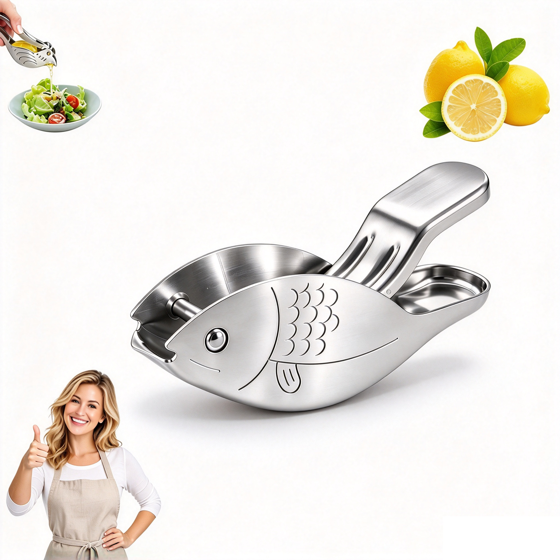 🐦Elegant Bird-Shaped Stainless Steel Manual Lemon and Lime Juicer, 🍋Portable Citrus Extruder Gadget