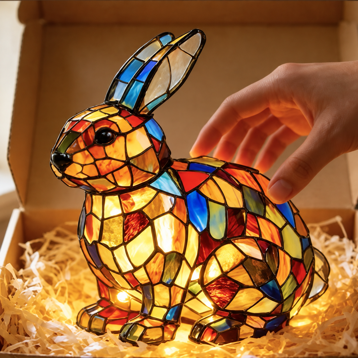 ✨✨✨Stained-Glass Animal Lamp – A Charming Artistic Night Light
