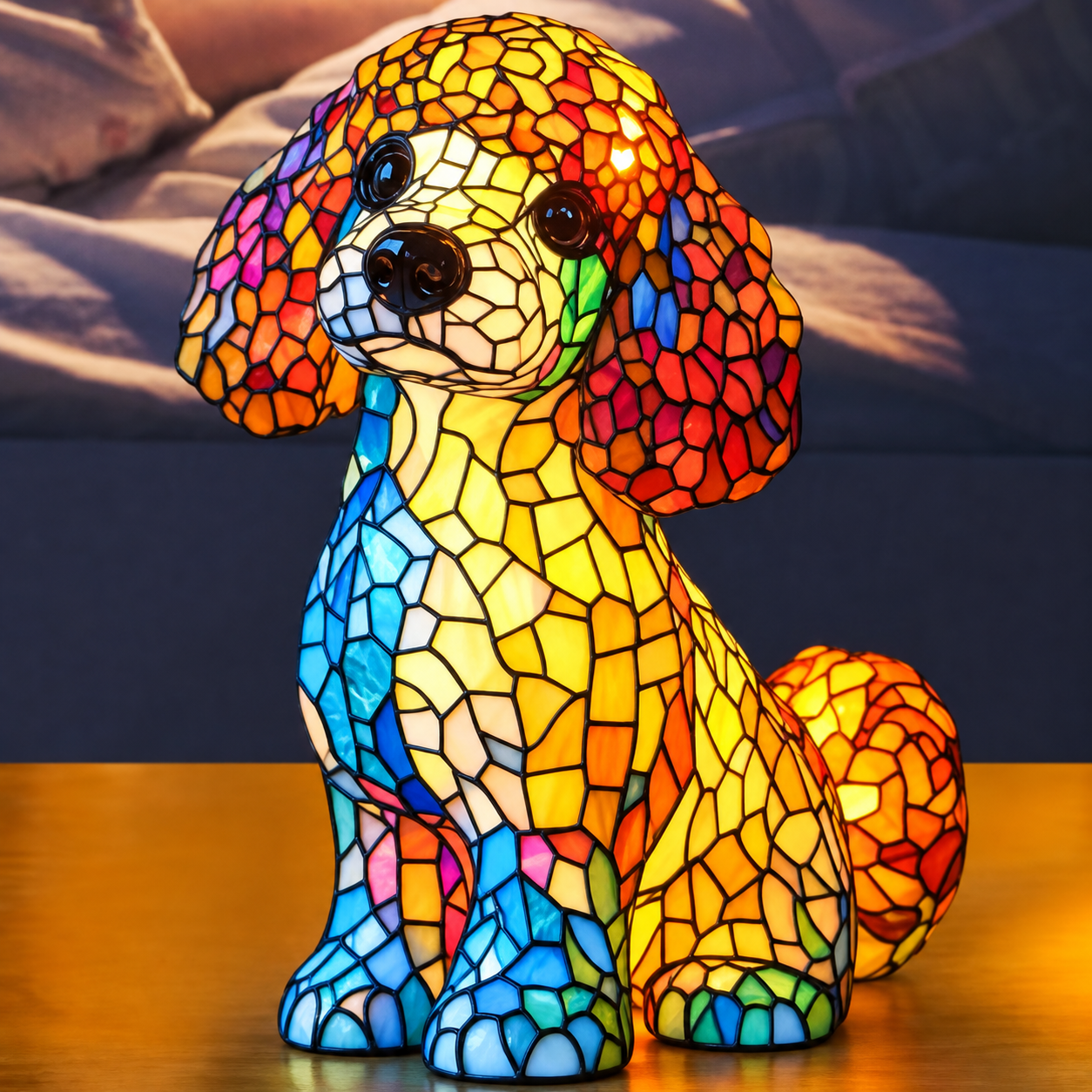 ✨✨✨Lampe animaux en style vitrail – Une veilleuse artistique pleine de charme