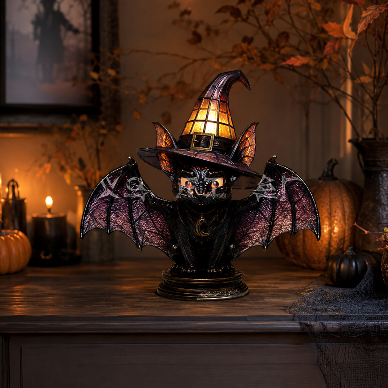 🎃 **Magical Stained-Glass Halloween Lights – Spooky Glow for a Cozy Home ✨**