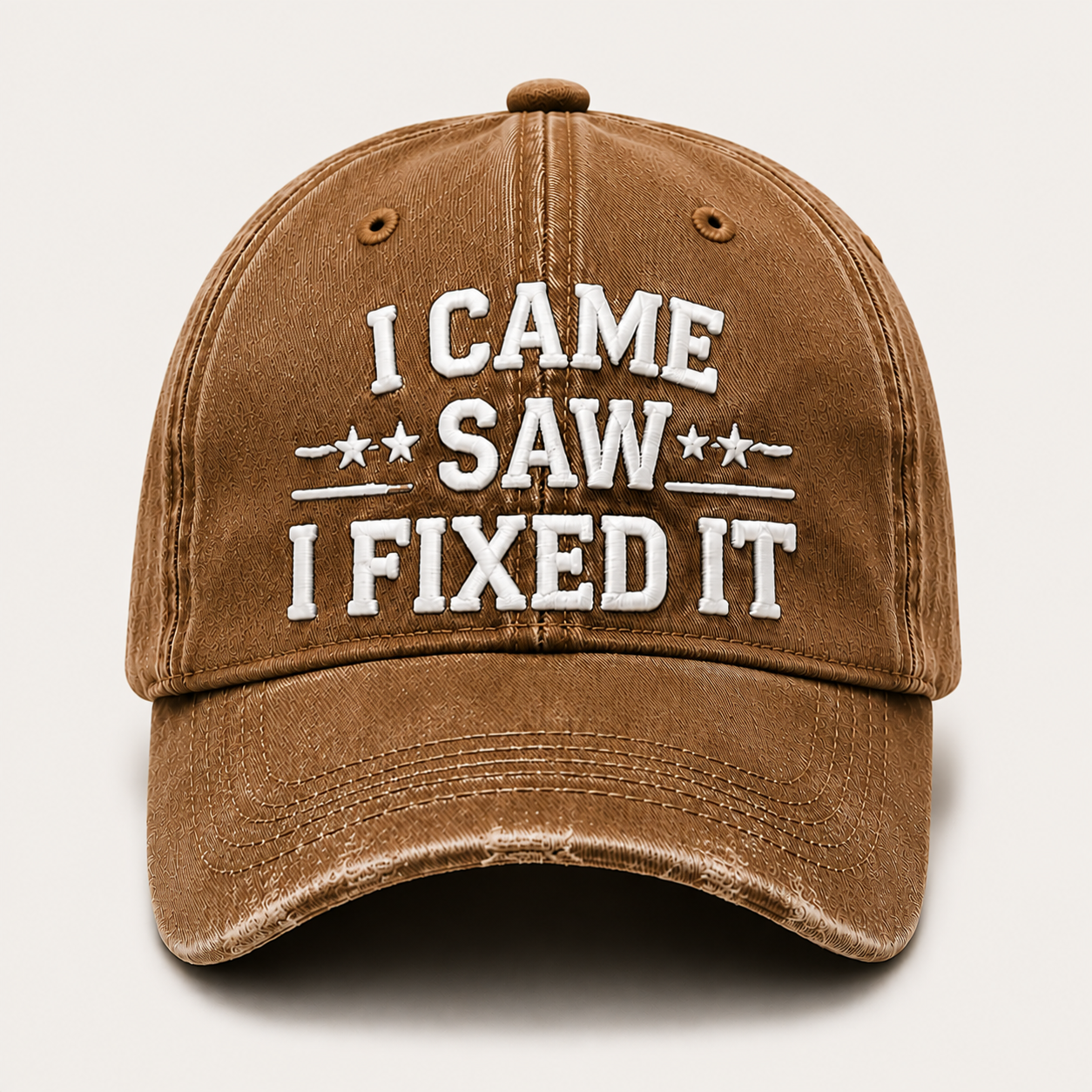 🧢 Vintage “I Came, I Saw, I Fixed It” Baseball Cap – Adjustable Washed Dad Hat