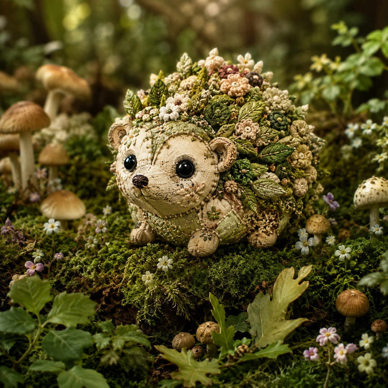 # Whimsical Woodland Animal Figurines – Embroidered Floral Decor & Gift Collection 🌿🦉✨