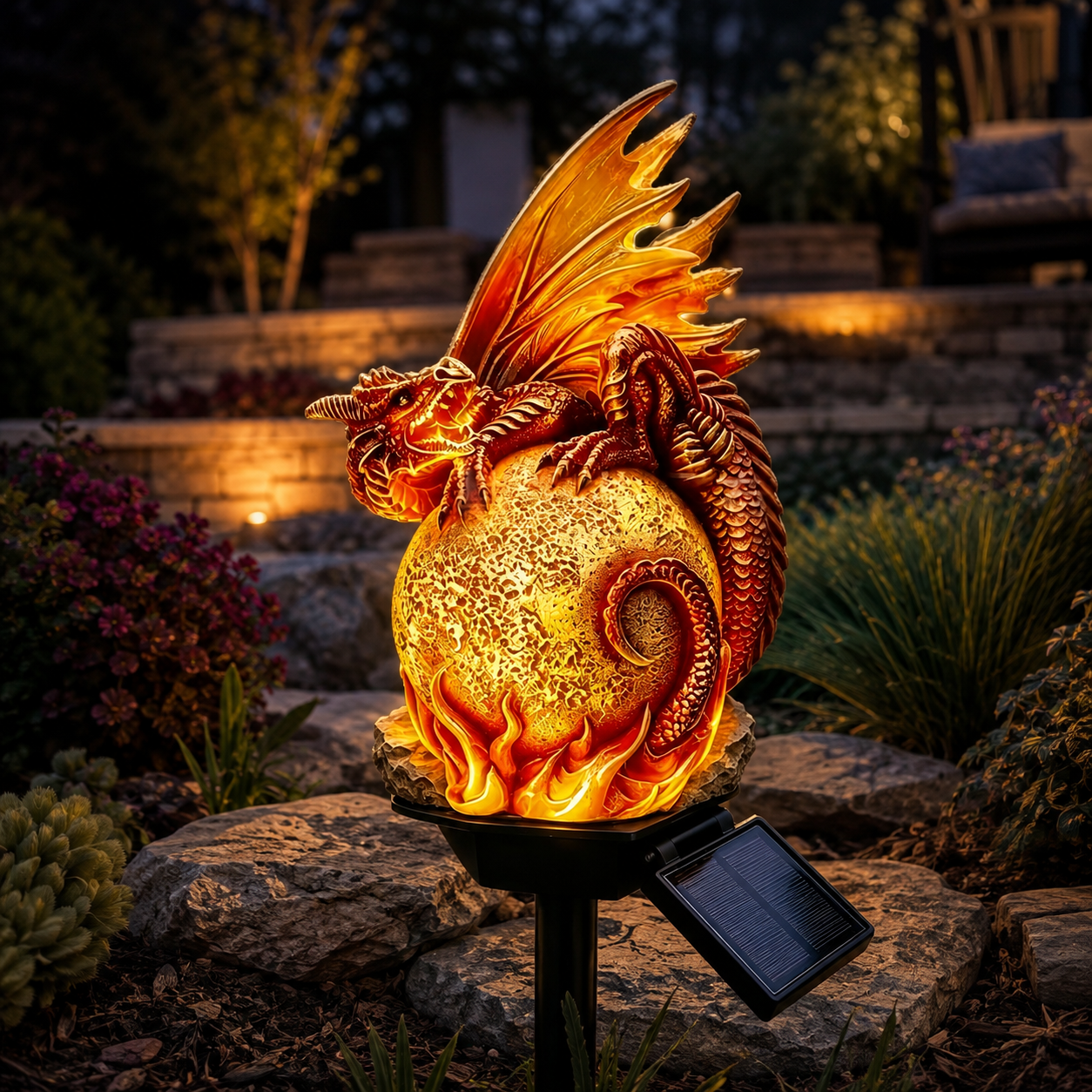 🐉 Solar Dragon Garden Lights – Magical Outdoor Glow for Gardens, Patios & Pathways ✨