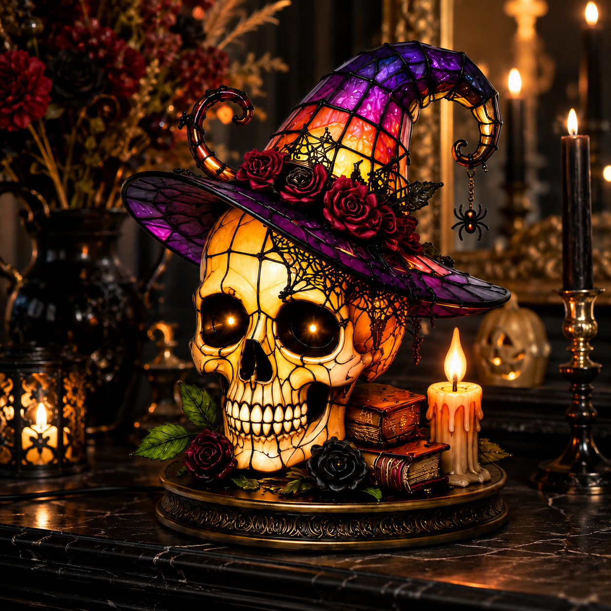 🎃 **Magical Stained-Glass Halloween Lights – Spooky Glow for a Cozy Home ✨**