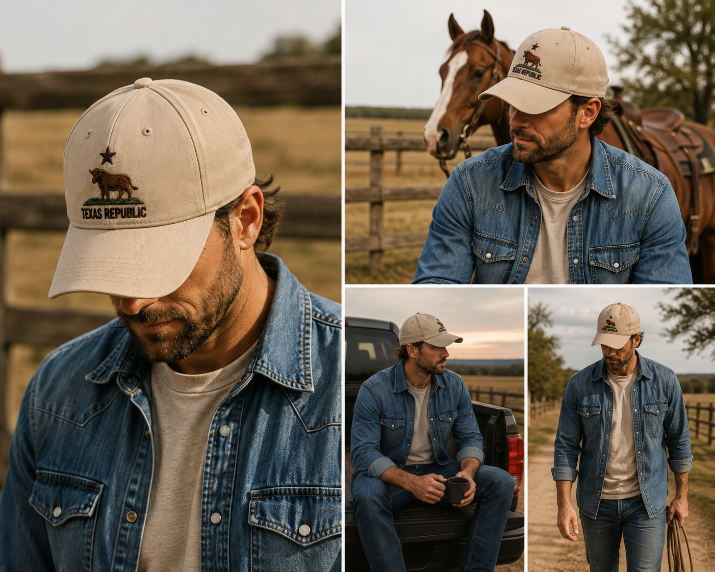 Texas Republic Vintage Embroidered Baseball Cap 🤠⭐