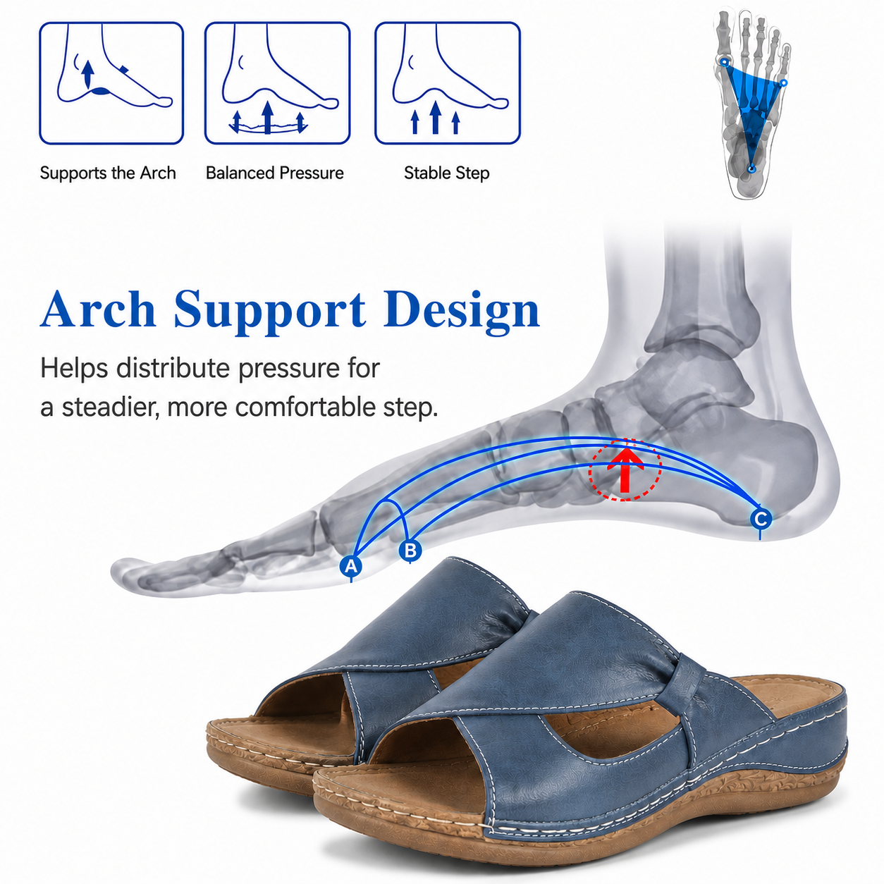 Women's Crossover Comfort Slide Sandals
