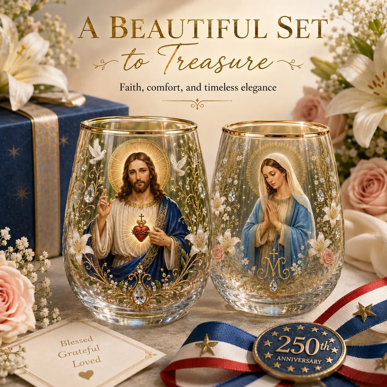 🌹🌹🌹2026 Limited Edition "Morning Prayer" Glass Tea Cup – Faith & Serenity Collection