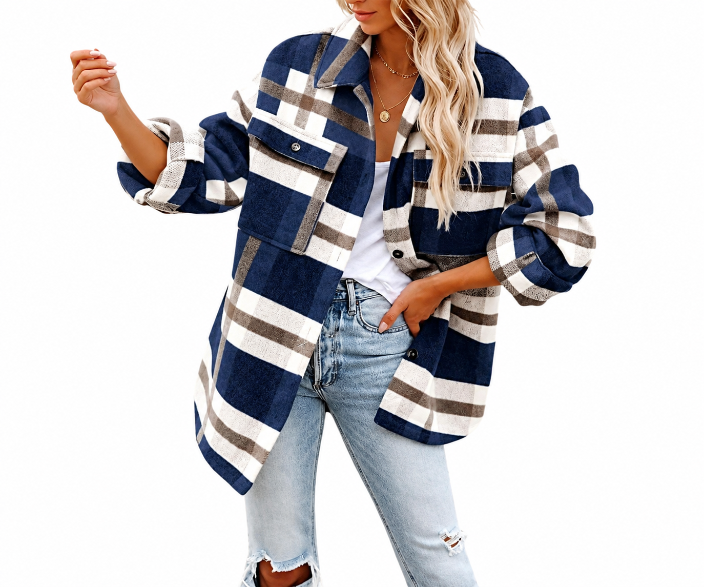 Beaully Women's Flannel Plaid Shacket 2026 Fall Button Down Shirt Jacket | Women's shacket with pockets, Warm feel, Brushed, Casual Jacket shirt for daily wear,Fall winter clothes, Fashion coats