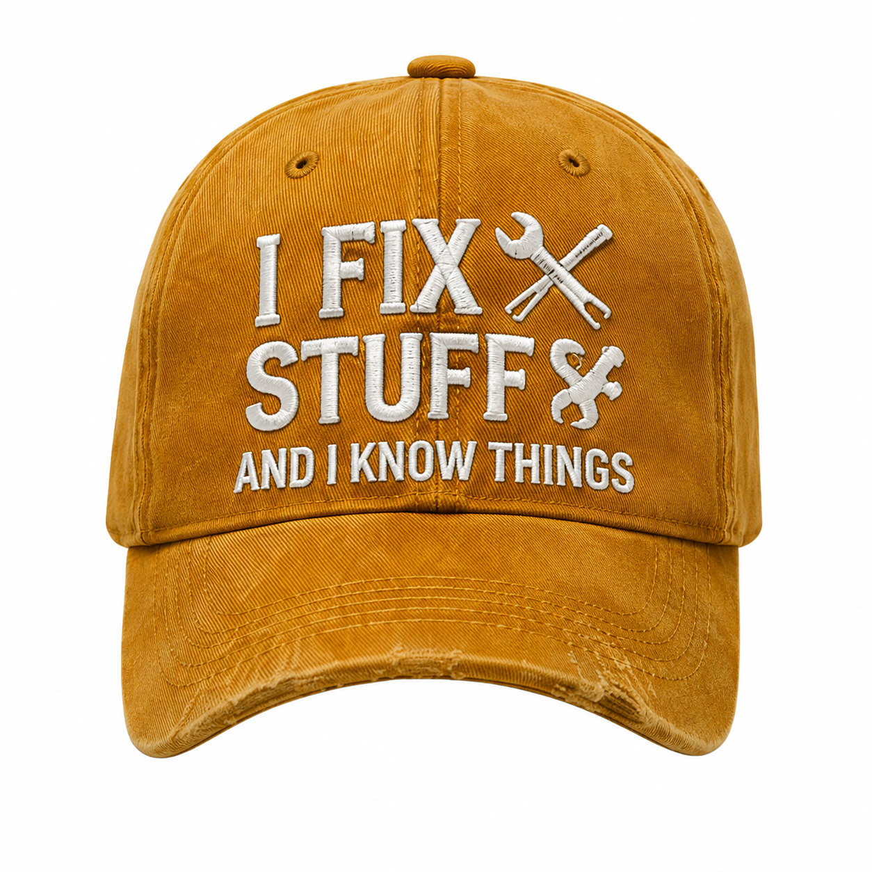 I Fix Stuff and I Know Things – Vintage Embroidered Baseball Cap, Funny Dad Hat for DIY Lovers, Mechanics & Handymen