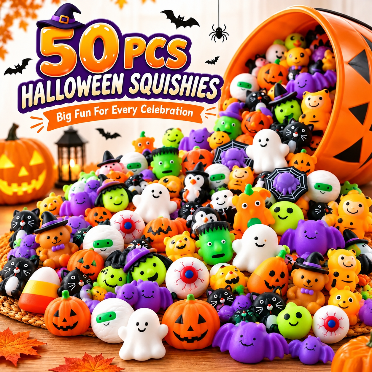 🔥Last Day 50% OFF - 🎃 50PCS Halloween Mochi Squishy Toys