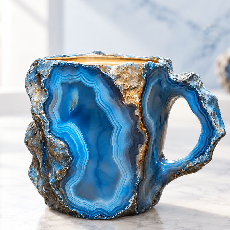 💎Gemstone-Inspired Sculptural Mug – Artistic Geode-Style Coffee Cup ☕✨