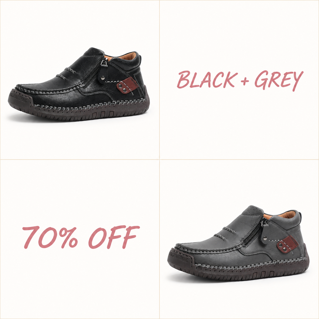 Men’s Slip-On Leather Driving Boots – Handmade with Premium Leather, Wide Toe, Arch Support, Memory Foam Insole, Non-Slip Sole for Casual, Travel & Outdoor