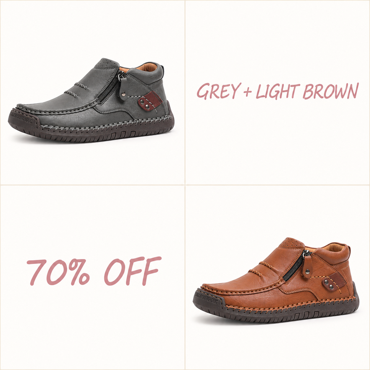 Men’s Slip-On Leather Driving Boots – Handmade with Premium Leather, Wide Toe, Arch Support, Memory Foam Insole, Non-Slip Sole for Casual, Travel & Outdoor