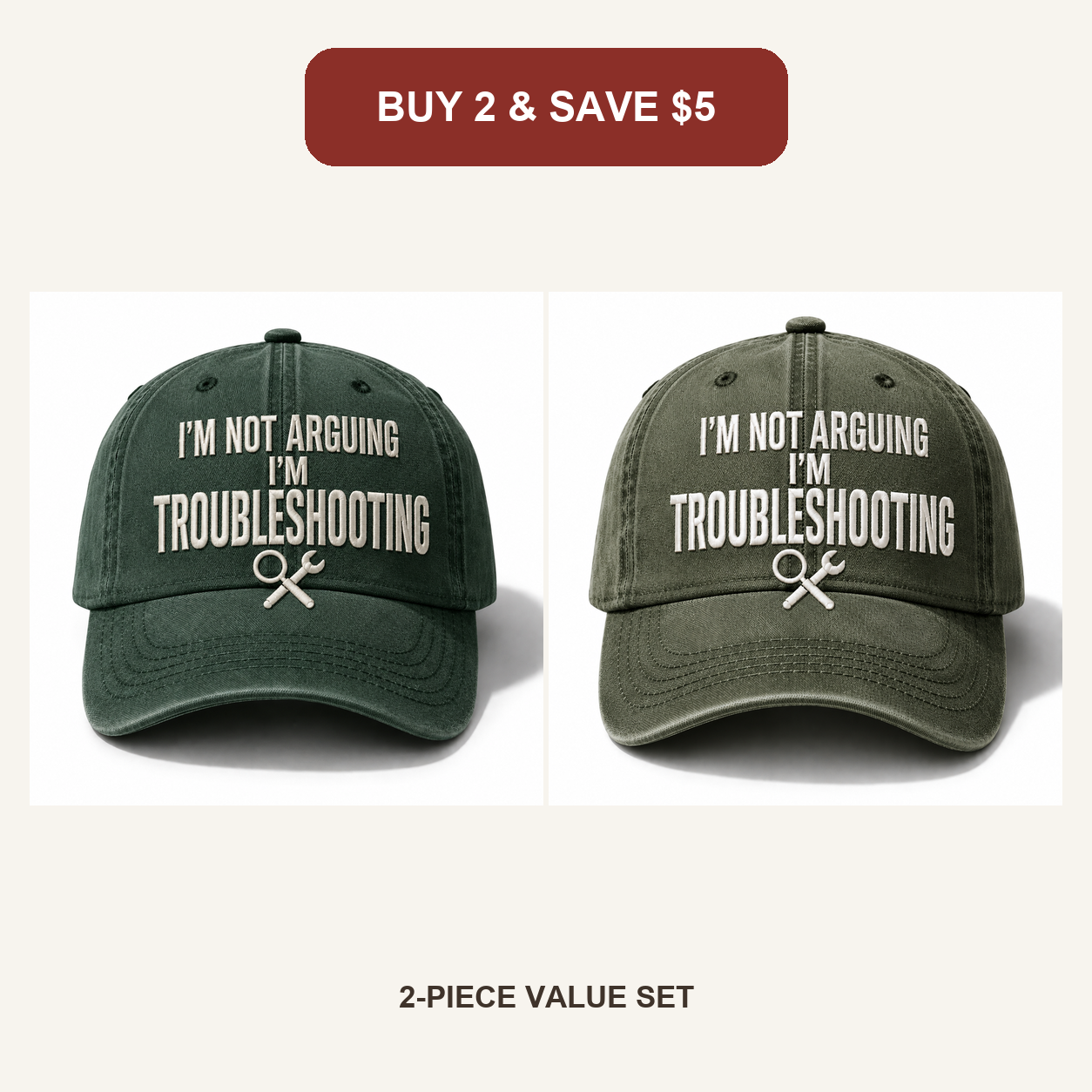 🧢Men’s “I’m Not Arguing, I’m Troubleshooting” Vintage Washed Baseball Cap – Adjustable Casual Hat