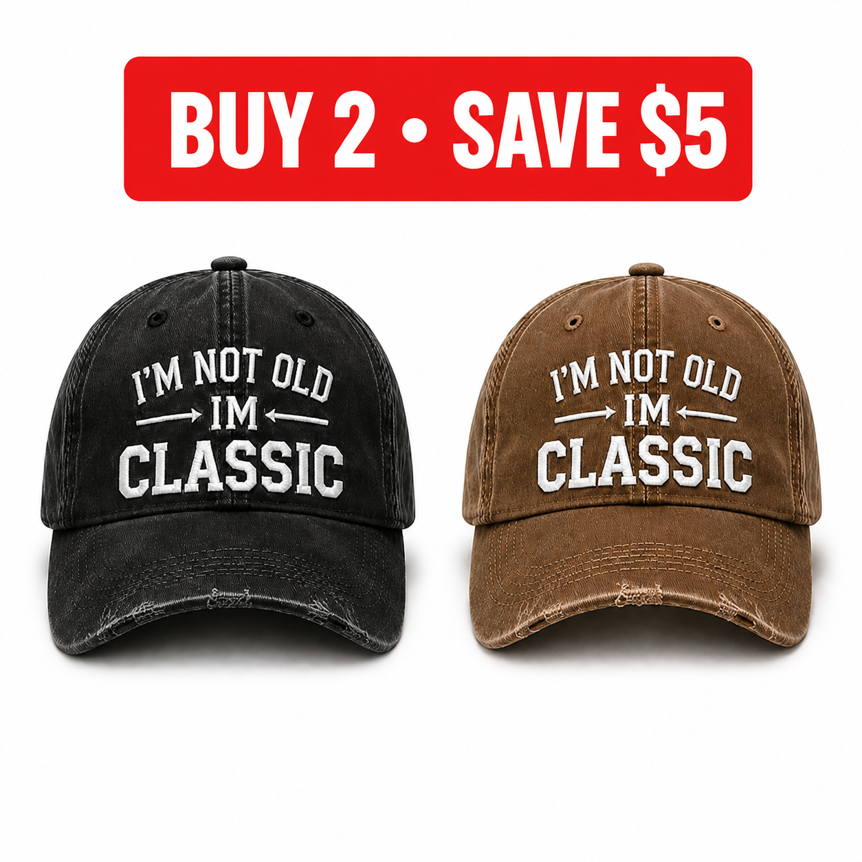 🧢I’m Not Old I’m Classic Vintage Baseball Cap – Adjustable Washed Cotton Dad Hat, Unisex Casual Embroidered Hat for Everyday Wear & Outdoor Adventures