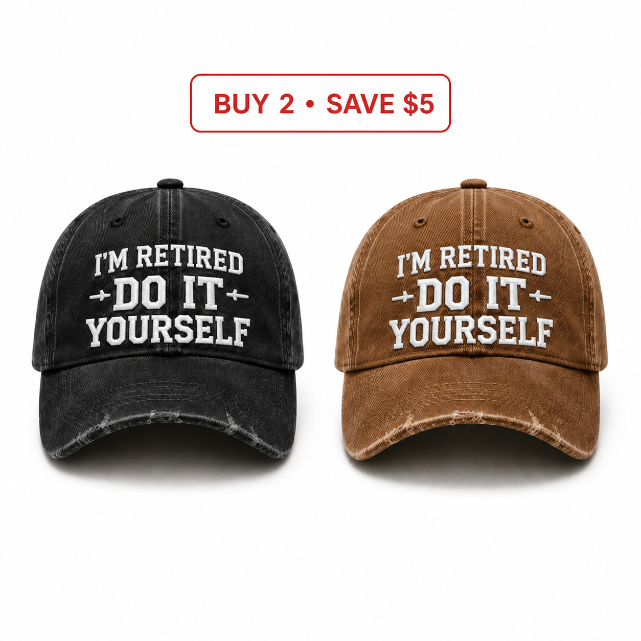 🧢 I’m Retired – Do It Yourself Vintage Baseball Cap, Funny Retirement Gift for Men & Women