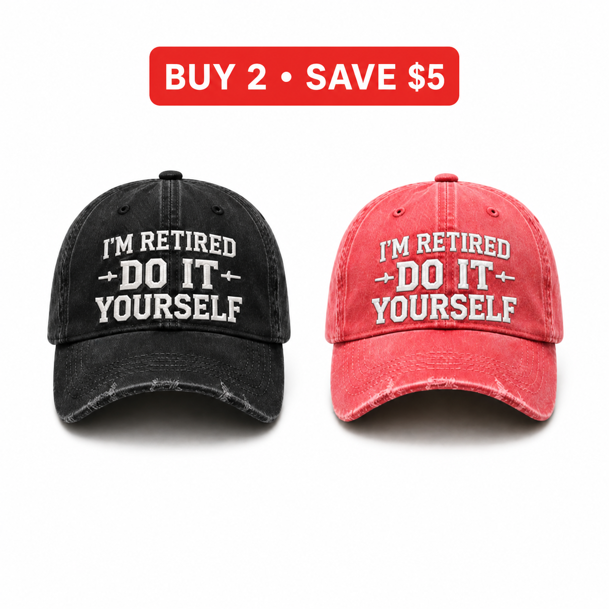 🧢 I’m Retired – Do It Yourself Vintage Baseball Cap, Funny Retirement Gift for Men & Women