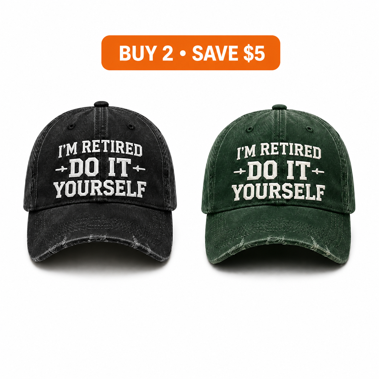 🧢 I’m Retired – Do It Yourself Vintage Baseball Cap, Funny Retirement Gift for Men & Women
