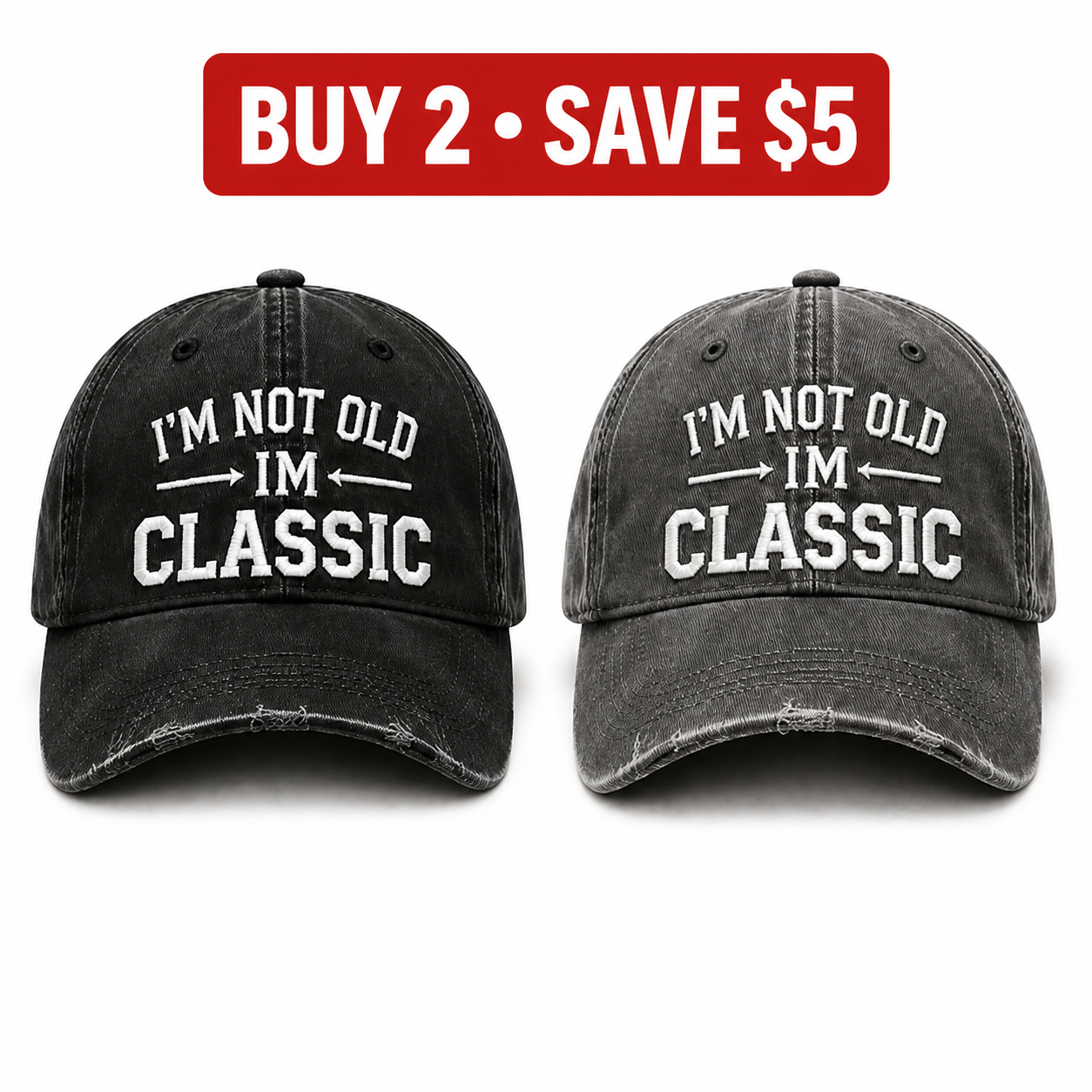 🧢I’m Not Old I’m Classic Vintage Baseball Cap – Adjustable Washed Cotton Dad Hat, Unisex Casual Embroidered Hat for Everyday Wear & Outdoor Adventures
