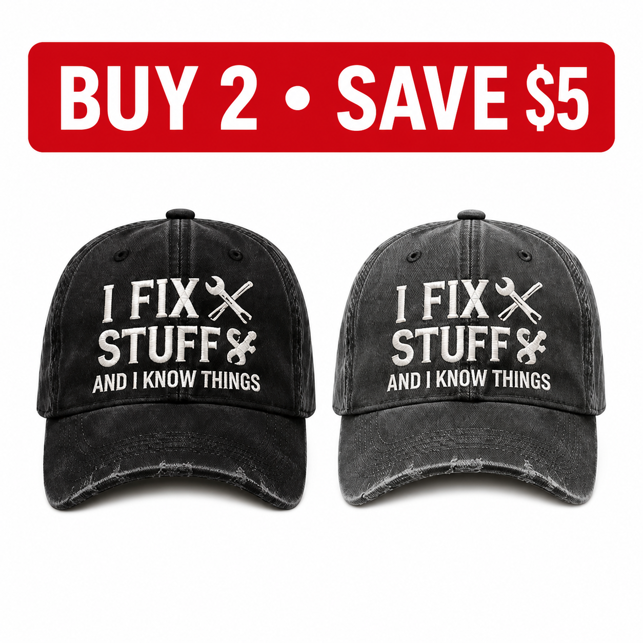 🧢I Fix Stuff and I Know Things – Vintage Embroidered Baseball Cap, Funny Dad Hat for DIY Lovers, Mechanics & Handymen