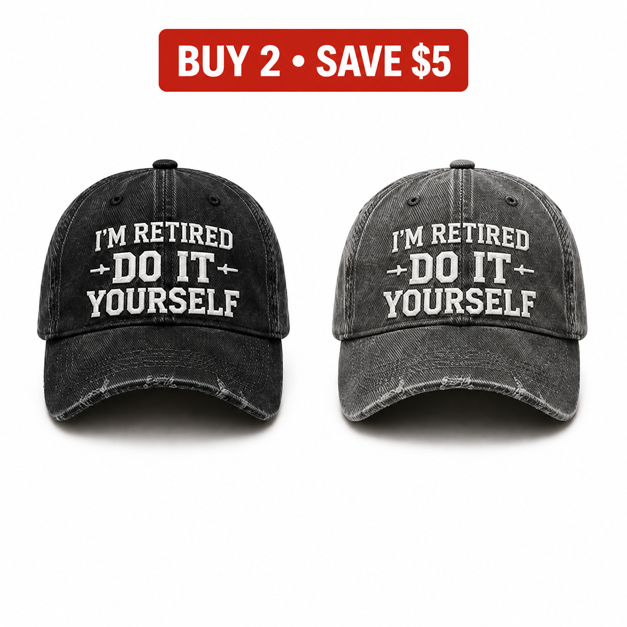 🧢 I’m Retired – Do It Yourself Vintage Baseball Cap, Funny Retirement Gift for Men & Women