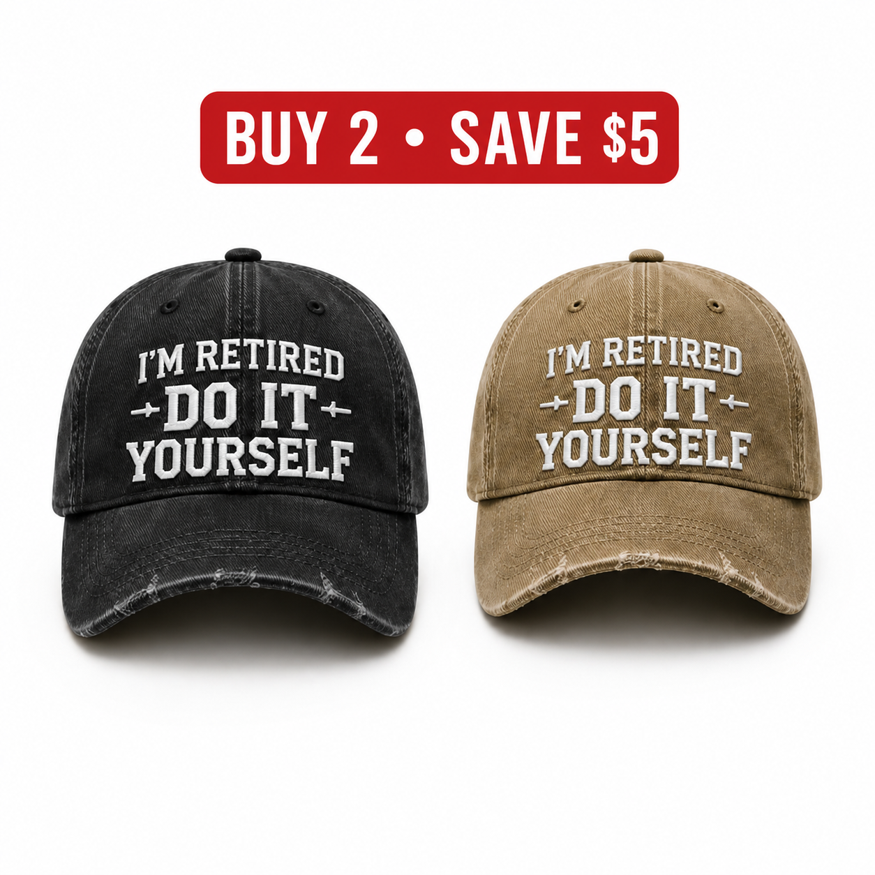🧢 I’m Retired – Do It Yourself Vintage Baseball Cap, Funny Retirement Gift for Men & Women